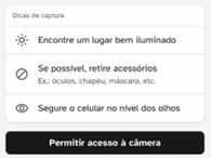 Permissão de câmera - etapa 1